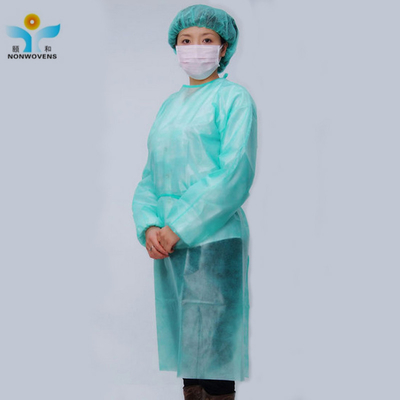 115*137cm 35gsm elastic Cuff Disposable isolation Gown For Hospital